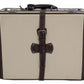 Dolce & Gabbana Brown Beige Leather Mens Travel Suitcase Luggage Bag