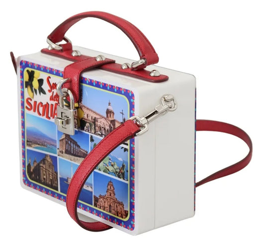 Dolce & Gabbana White Plexi Box Sicilia Square Hand Shoulder Purse Bag