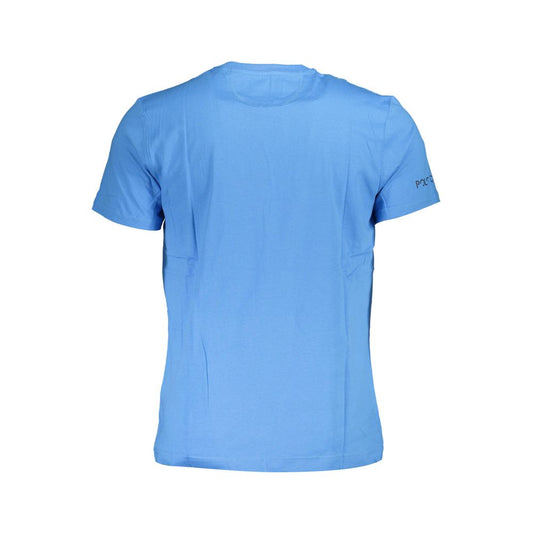 La Martina Regal Blue Cotton Tee with Classic Print