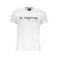 La Martina Elegant White Round Neck Tee with Print