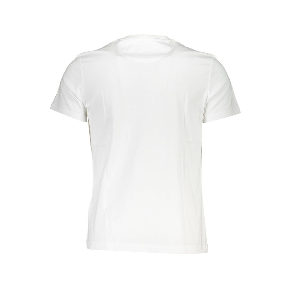 La Martina Elegant White Round Neck Tee with Print