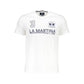 La Martina Elegant White Cotton Tee with Iconic Print