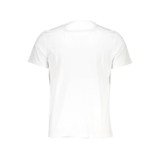 La Martina Elegant White Cotton Tee with Iconic Print