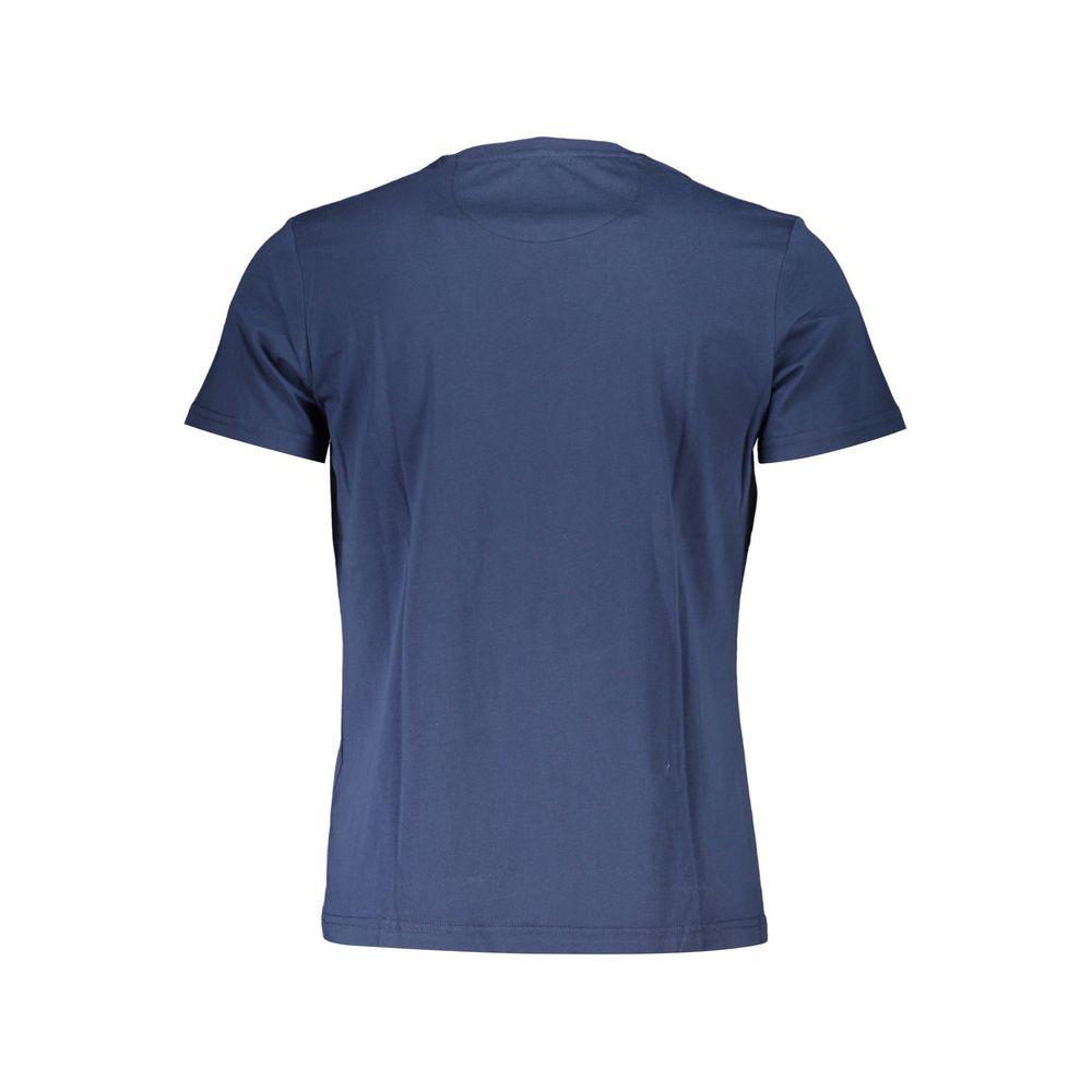 La Martina Elegant Blue Cotton Tee with Iconic Emblem