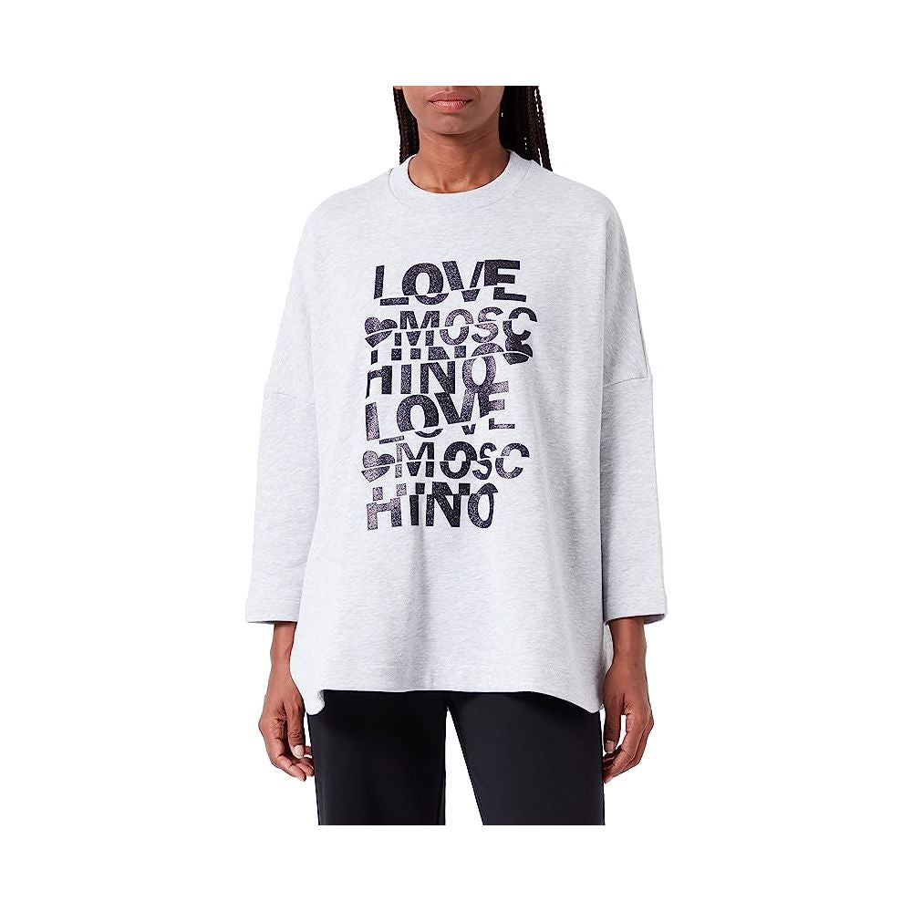 Love Moschino Gray Cotton Women's Oversized Sweatshirt