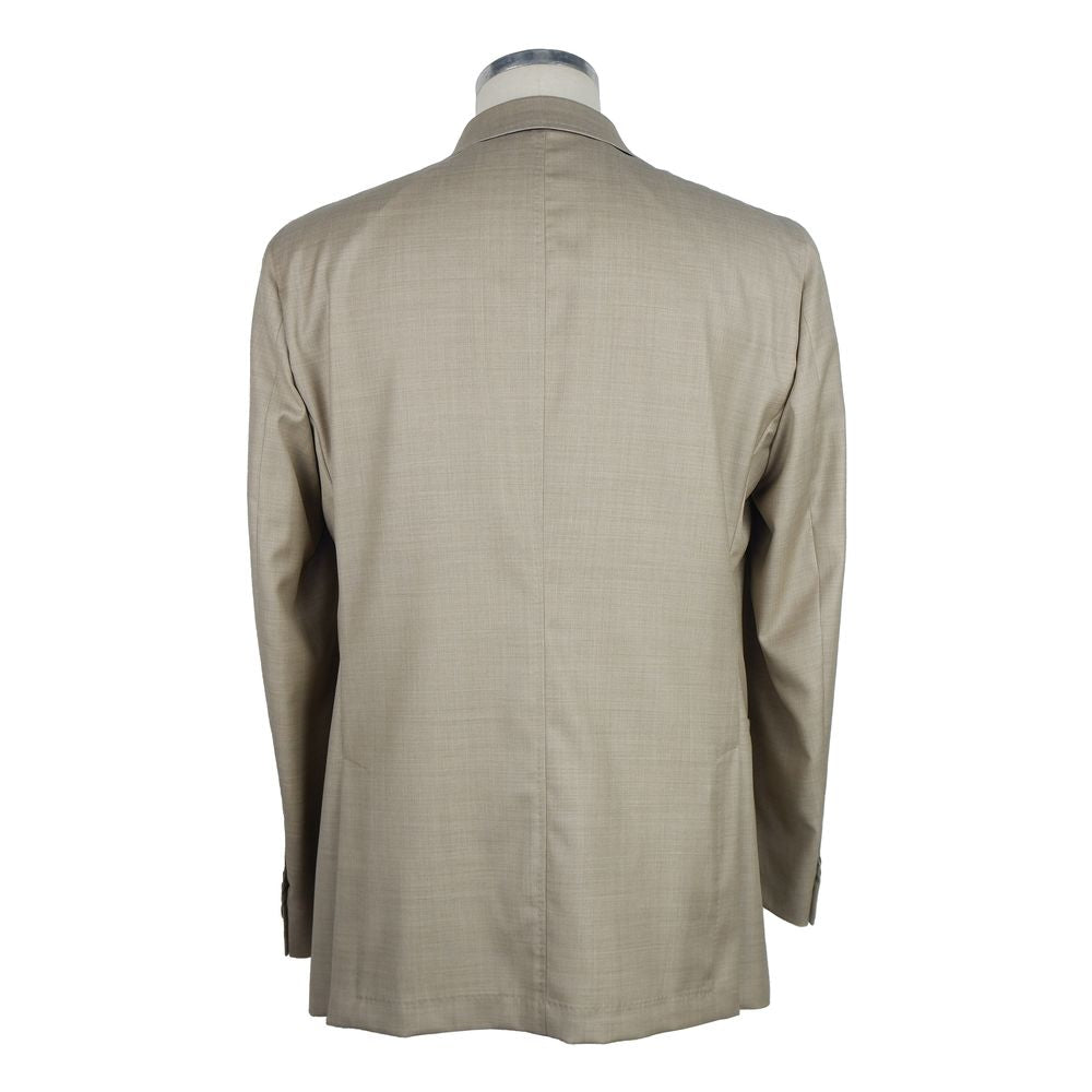 Emilio Romanelli Beige Wool Men Blazer