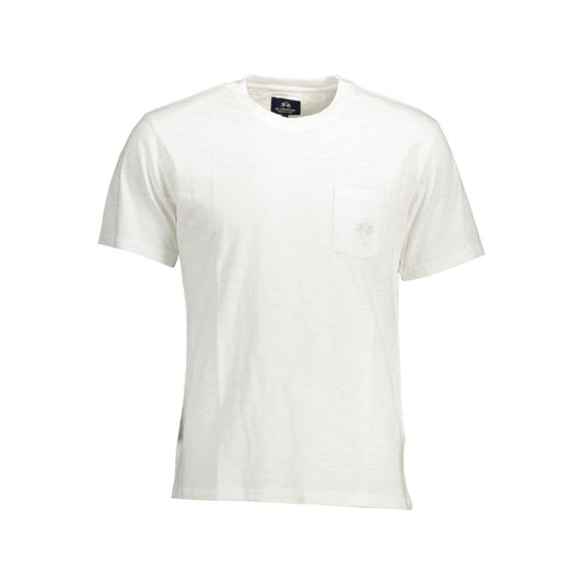 La Martina Elegant White Embroidered Pocket Tee