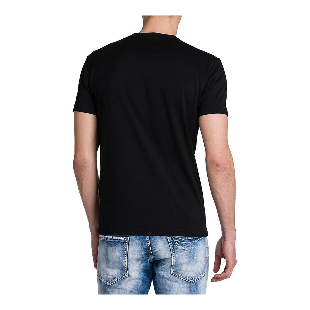 Dsquared² Sleek Black Graphic Tee for the Modern Man