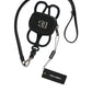 Dolce & Gabbana Black Calfskin Leather DG Logo Coin Purse Lanyard Wallet