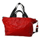 Dolce & Gabbana Red Nylon Calfskin Hand Shoulder Duffel Bag