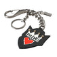 Dolce & Gabbana Black Prince Studs Logo Silver Brass Keychain Keyring