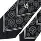 Dolce & Gabbana Black Patterned 100%Silk Adjustable Tie