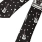 Dolce & Gabbana Black Guitar Print Silk Adjustable Tie