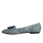 Dolce & Gabbana Blue Lace Crystal Ballet Flats Loafers Shoes