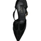 Dolce & Gabbana Black Mesh T-strap Stiletto High Heels Shoes