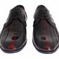 Dolce & Gabbana Elegant Black Bordeaux Striped Leather Dress Shoes