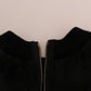 Dolce & Gabbana Floral Brocade Black Fur Sweater