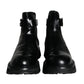 Dolce & Gabbana Black Belted DG Logo Men Chelsea Boots Shoes