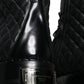 Dolce & Gabbana Black Quilted Crystal DG Logo Men Boots Shoes