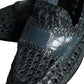 Dolce & Gabbana Blue Woven Leather Slip On Loafers Men Shoes