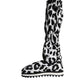 Dolce & Gabbana Black White Leopard Quilted Men Boots Sneakers Shoes