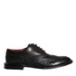 Dolce & Gabbana Black Leather Oxford Wingtip Formal Men Shoes