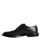 Dolce & Gabbana Black Leather Oxford Wingtip Formal Men Shoes