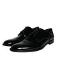 Dolce & Gabbana Black Calfskin Leather Derby Men Dress Shoes