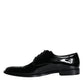 Dolce & Gabbana Black Calfskin Leather Derby Men Dress Shoes