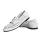 Dolce & Gabbana White Woven Leather Slip On Loafers Men Shoes