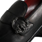 Dolce & Gabbana Black Leather Logo Loafers Men Dress Shoes