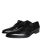 Dolce & Gabbana Black Calfskin Leather Derby Men Dress Shoes