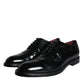 Dolce & Gabbana Black Calfskin Leather Derby Men Dress Shoes