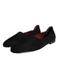 Dolce & Gabbana Black Suede Loafers Formal Slip On Shoes