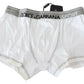 Dolce & Gabbana White Cotton Stretch Regular Boxer Underwear