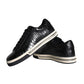 Dolce & Gabbana Black Leather Men Low Top Sneakers Shoes