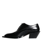 Dolce & Gabbana Black Calfskin Leather Derby Dress Men Shoes