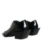 Dolce & Gabbana Black Calfskin Leather Derby Dress Men Shoes