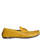 Dolce & Gabbana Yellow Leather Slip Mocassin Loafers Shoes