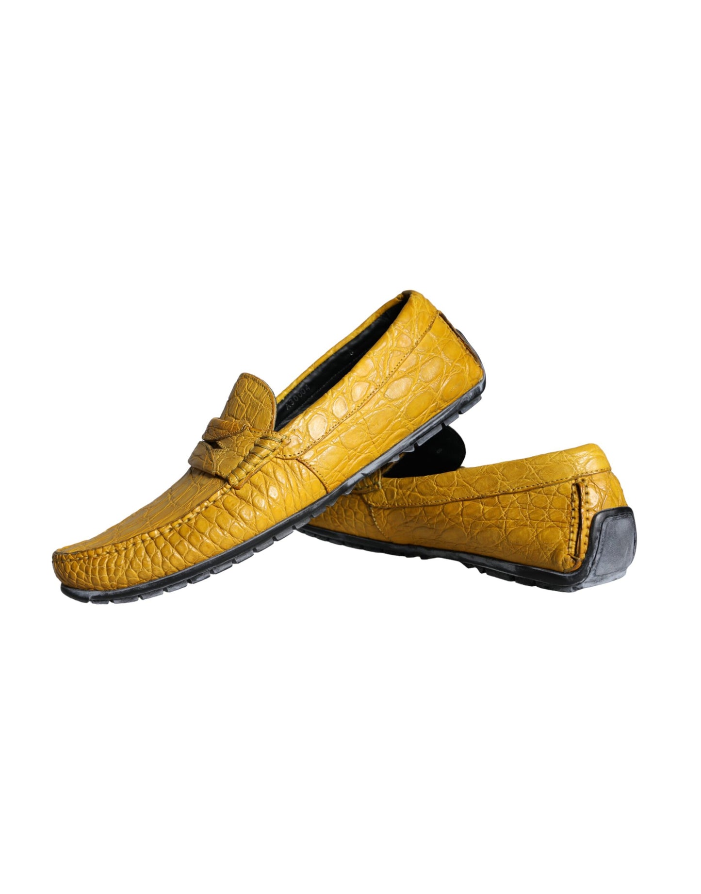 Dolce & Gabbana Yellow Leather Slip Mocassin Loafers Shoes