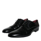 Dolce & Gabbana Black Leather Derby Formal Dress Men Shoes