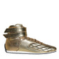 Dolce & Gabbana Gold Leather Sartoria High Top Sneakers Shoes