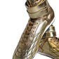 Dolce & Gabbana Gold Leather Sartoria High Top Sneakers Shoes