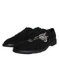 Dolce & Gabbana Black Suede Sicilia Lace Up Formal Shoes