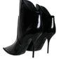 Dolce & Gabbana Black Patent Leather Pointed Ankle Boots Shoes