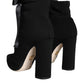 Dolce & Gabbana Black Jersey Stretch Ankle Booties Shoes