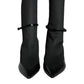 Dolce & Gabbana Black Leather Stilettos Booties Socks Shoes