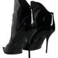 Dolce & Gabbana Black Patent Leather Pointed Ankle Boot Shoes