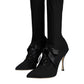 Dolce & Gabbana Black Stiletto Heels Mid Calf Boots Shoes