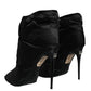 Dolce & Gabbana Black DG Logo Padded Heels Ankle Boots Shoes